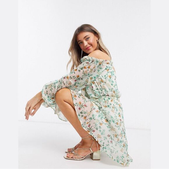 ✨ HP✨ASOS DESIGN off shoulder mini dress in ditsy floral print✨ - Picture 3 of 6